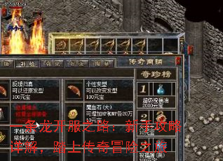 一条龙开服之路:新手攻略详解,踏上传奇冒险之旅 一条龙开服之路:新手攻略详解,踏上传奇冒险之旅