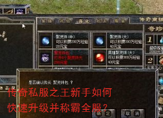 传奇私服之王新手如何快速升级并称霸全服? 传奇私服之王新手如何快速升级并称霸全服?