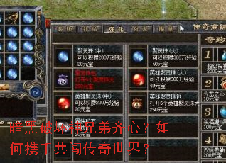 暗黑破坏神兄弟齐心?如何携手共闯传奇世界? 暗黑破坏神兄弟齐心?如何携手共闯传奇世界?
