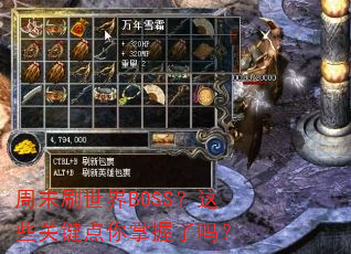 周末刷世界BOSS?这些关键点你掌握了吗? 周末刷世界BOSS?这些关键点你掌握了吗?